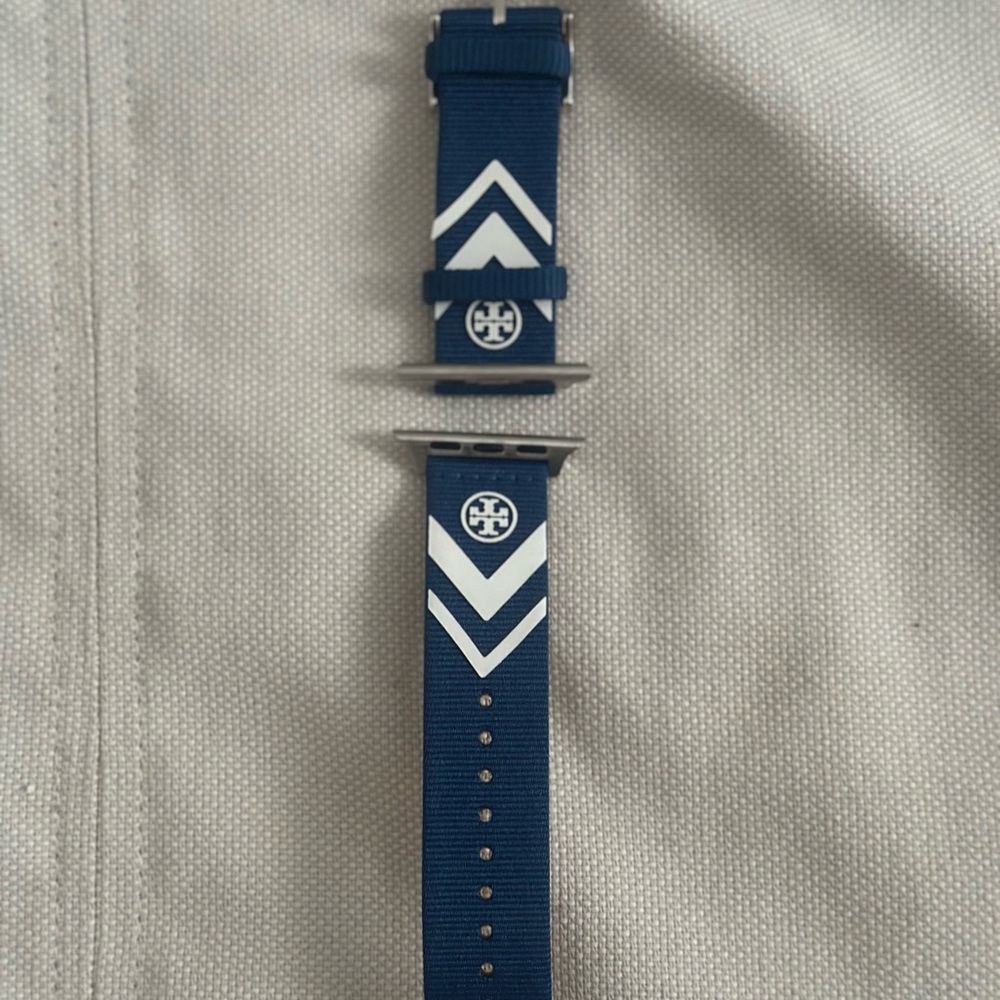 Tory Burch Navy and White Watch Strap
